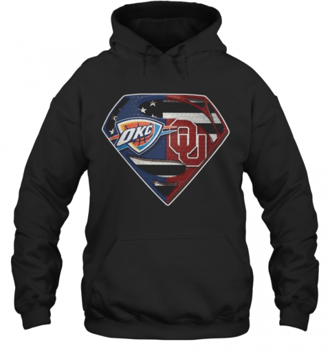 Superman Oklahoma City Thunder And Oklahoma Sooners T-Shirt Unisex Hoodie