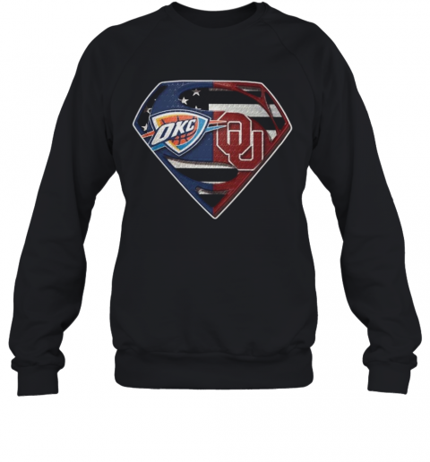 Superman Oklahoma City Thunder And Oklahoma Sooners T-Shirt Unisex Sweatshirt