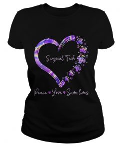 Surgical tech peace love save lives heart  Classic Ladies