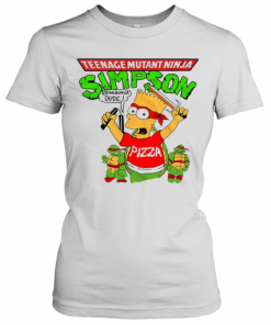 Teenage Mutant Ninja Simpson Kowabunga Dude Pizza T-Shirt Classic Women's T-shirt