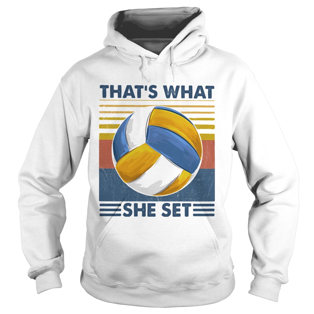 Thats What She Set Volleyball Vintage  Hoodie