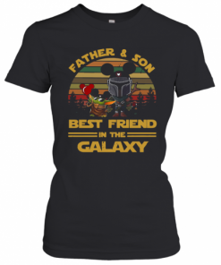 The Mandalorian And Baby Yoda Father And Son Best Friend In The Galaxy Vintage T-Shirt Classic Women's T-shirt