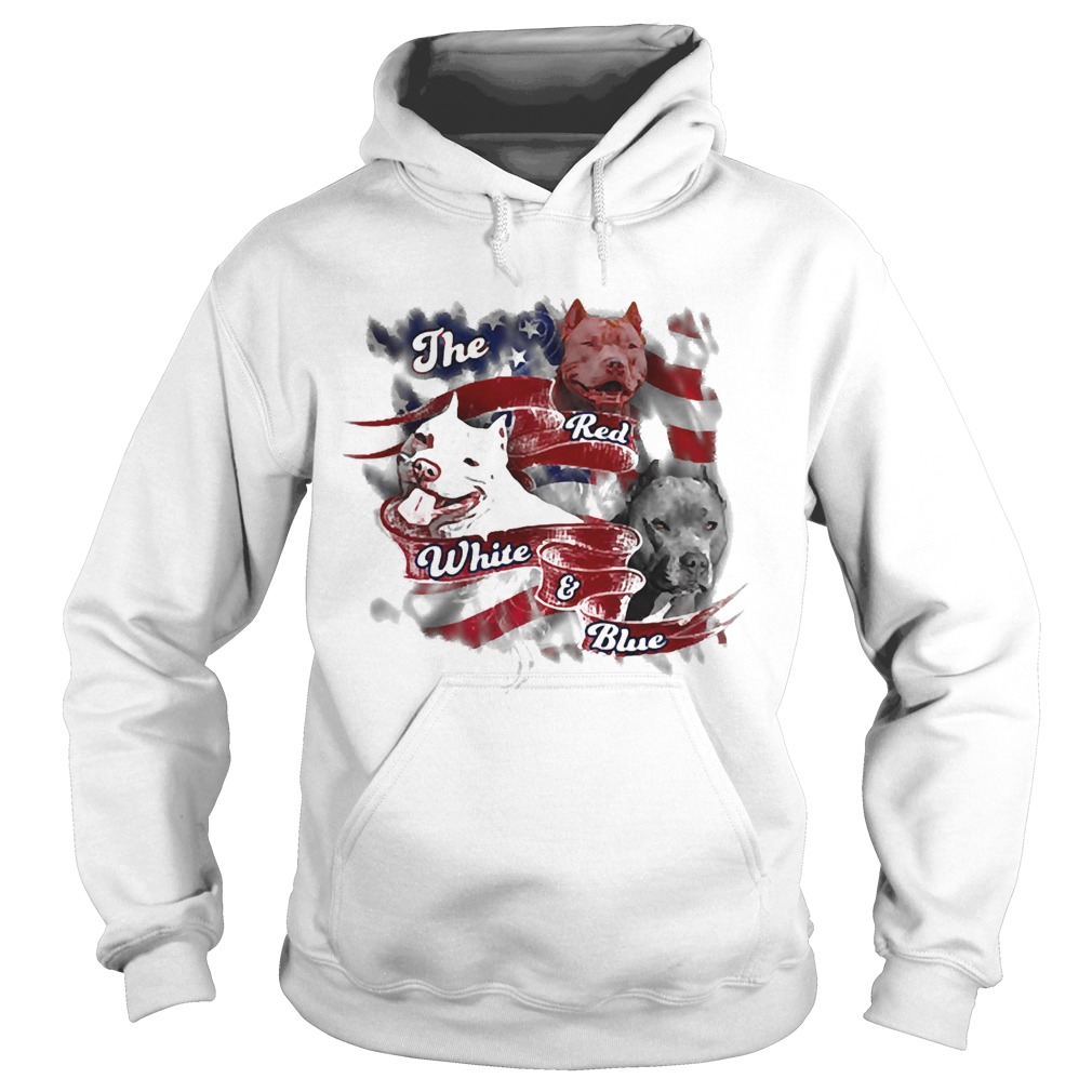 The red white and blue pitbull American flag veteran Independence Day  Hoodie