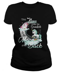 This Nana Loves Her Grandkids To The Moon And Back Unicorn  Classic Ladies