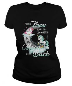 This Nanae Loves Her Grandkids To The Moon And Back Unicorn  Classic Ladies