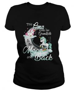 This Oma Loves Her Grandkids To The Moon And Back Unicorn  Classic Ladies