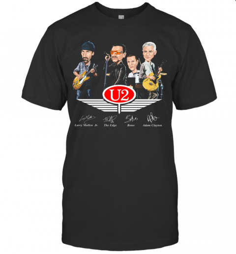 U2 Larry Mullen Jr The Edge Bono Adam Clayton Signatures T-Shirt