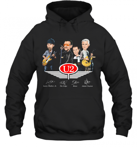 U2 Larry Mullen Jr The Edge Bono Adam Clayton Signatures T-Shirt Unisex Hoodie