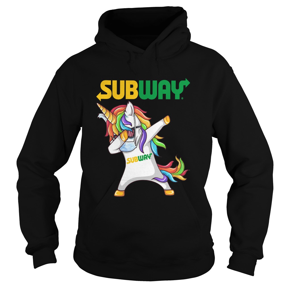 Unicorn Face Mask Dabbing Subway  Hoodie