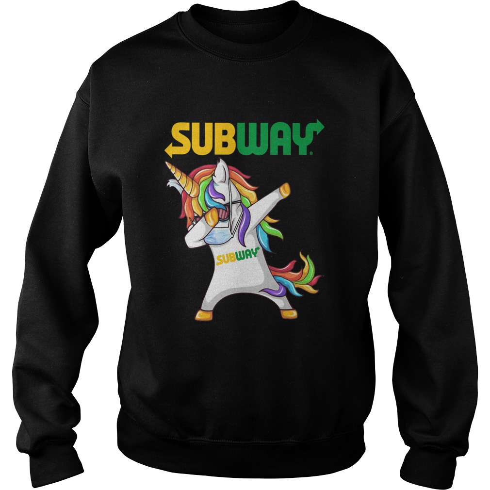 Unicorn Face Mask Dabbing Subway  Sweatshirt