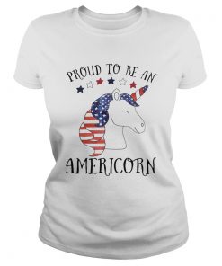 Unicorn proud to be an americorn american flag independence day  Classic Ladies
