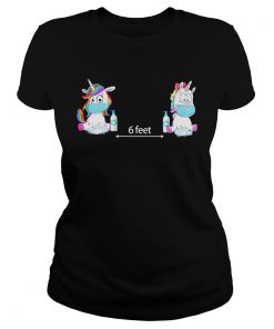 Unicorn wearing mask and washing hands 6 feet  Classic Ladies
