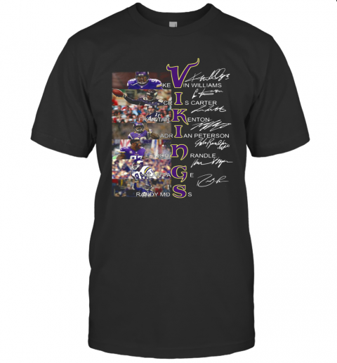 Viking Kevin Williams Cris Carter Fran Tarkenton Signatures T-Shirt