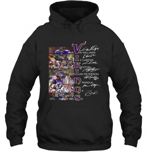 Viking Kevin Williams Cris Carter Fran Tarkenton Signatures T-Shirt Unisex Hoodie