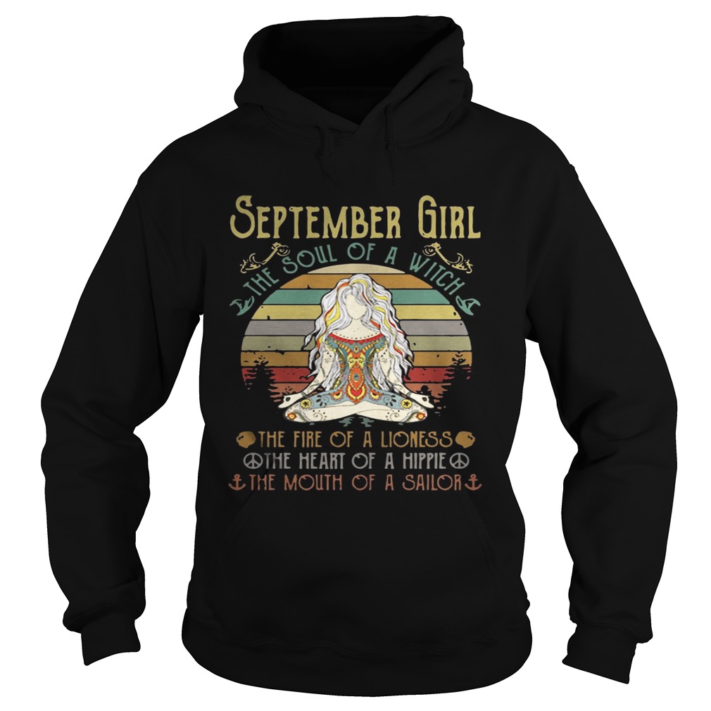 Vintage Yoga September Girl The Soul Of The Witch  Hoodie