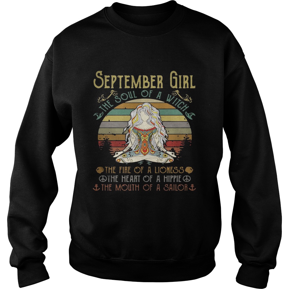 Vintage Yoga September Girl The Soul Of The Witch  Sweatshirt