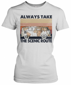 Volkswagen Van Map Always Take The Scenic Route Vintage T-Shirt Classic Women's T-shirt