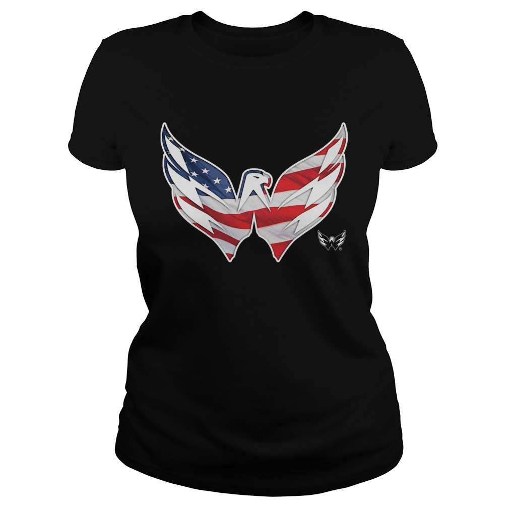 Washington Capitals American flag veteran Independence Day  Classic Ladies