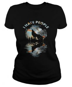 Wolf I hate people mirror  Classic Ladies
