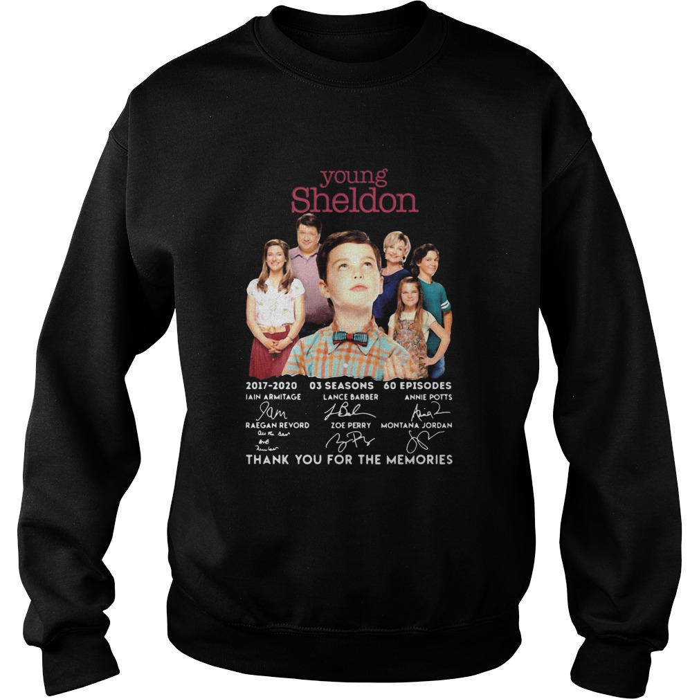 Young Sheldon 20172020 Signature Thank You For The Memories Sweatshirt