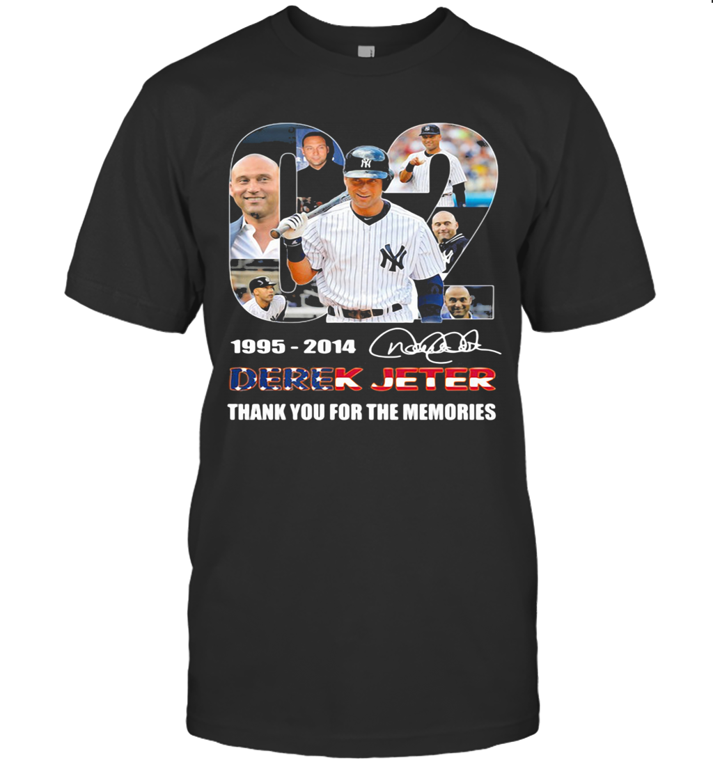 02 1995 2014 Derek Jeter Thank You For The Memories Signature T-Shirt