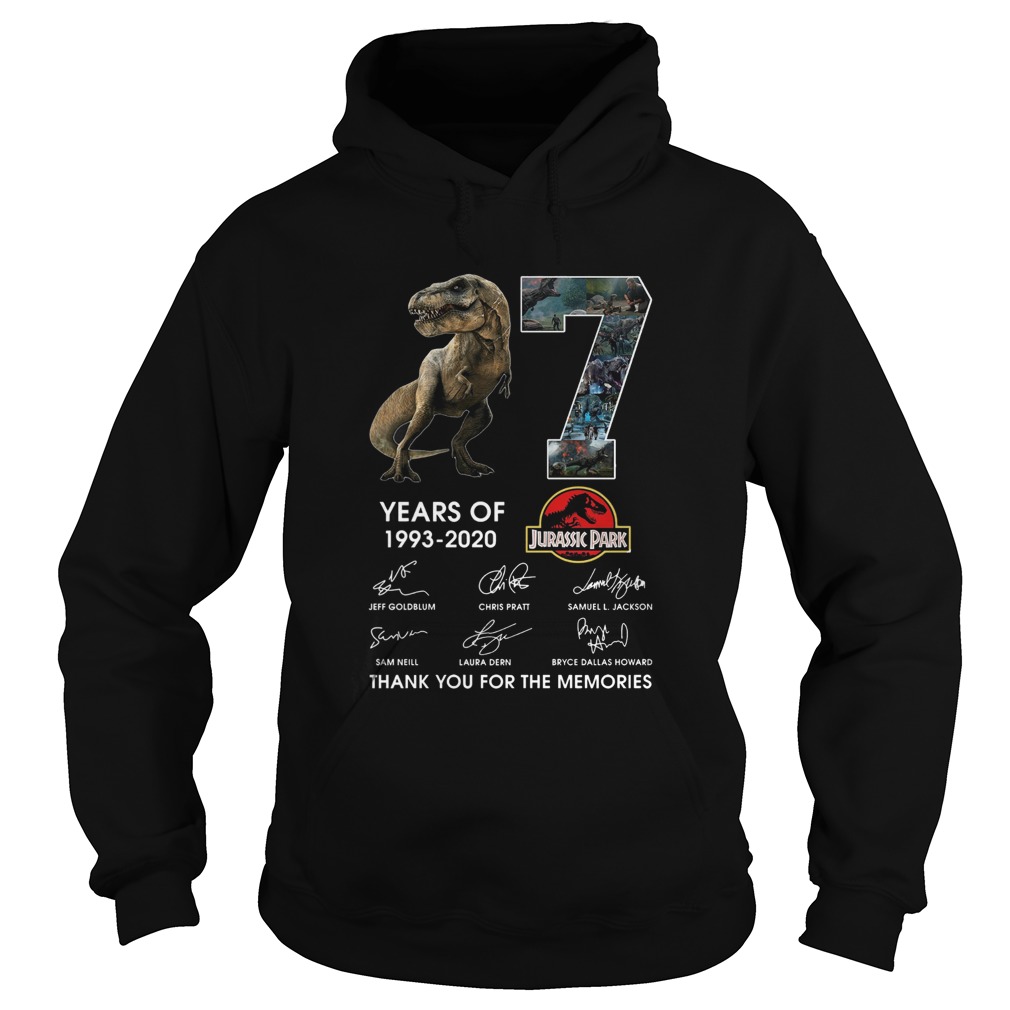 17 Years Of 1993 2020 Jurassic Park Thank You For The Memories Signatures  Hoodie