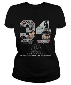34 years of 1986 2020 top gun pete mitchell tom cruise thank you for the memories signature  Classic Ladies