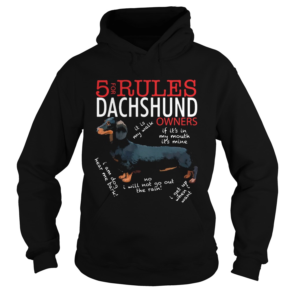 5 For Rules Dachshund Owners It Is My Walk I Get Up When Want  Hoodie