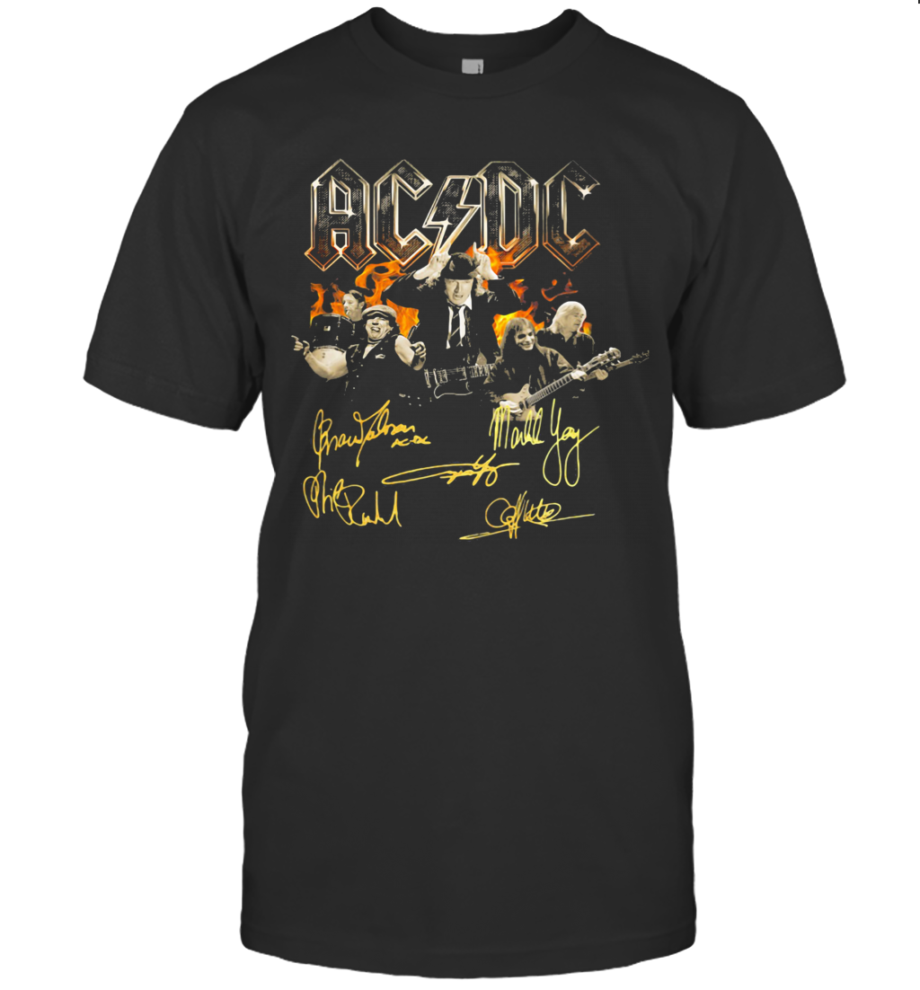 Acdc Band Members Signatures T-Shirt