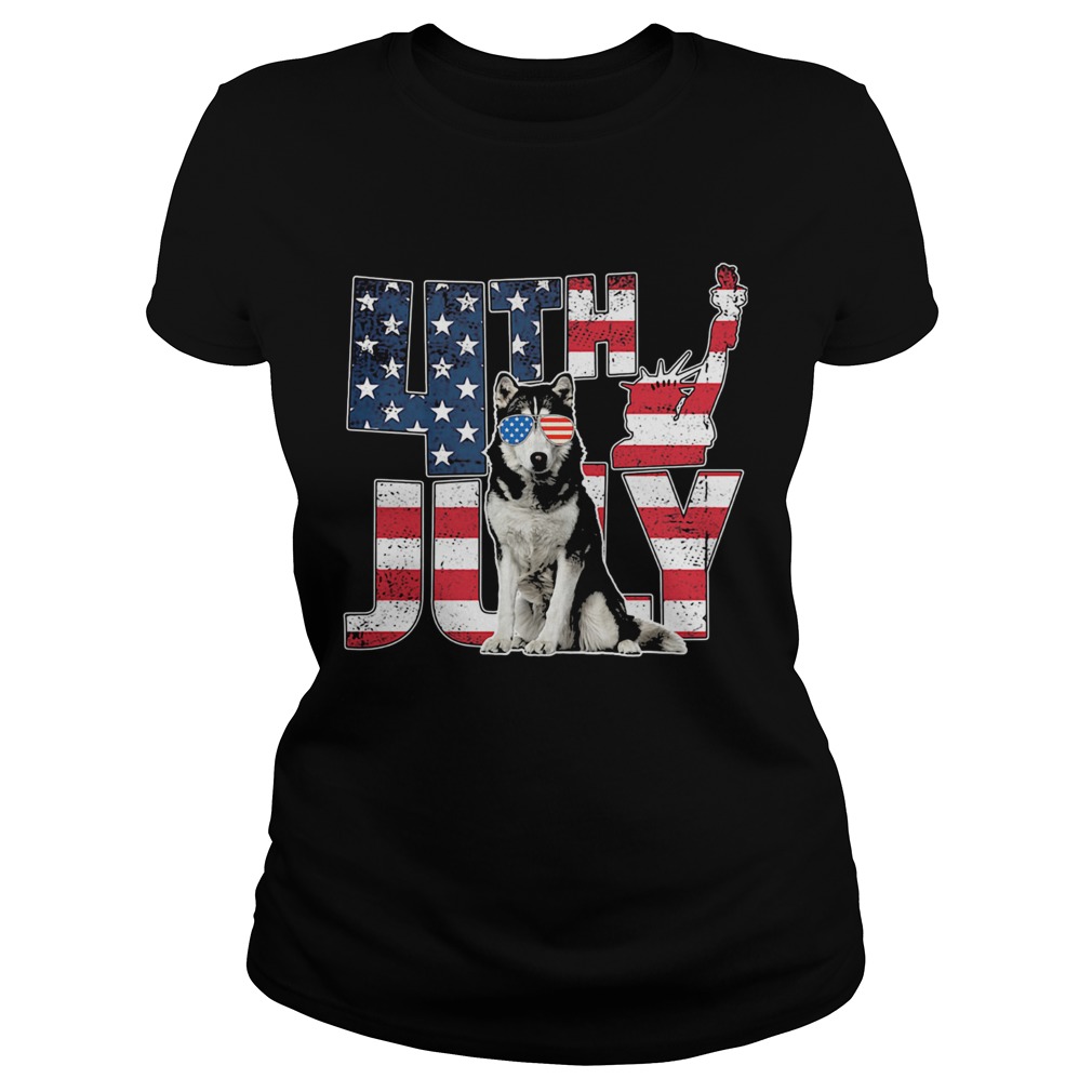 Alaska 4th July Dog American Flag Classic Ladies