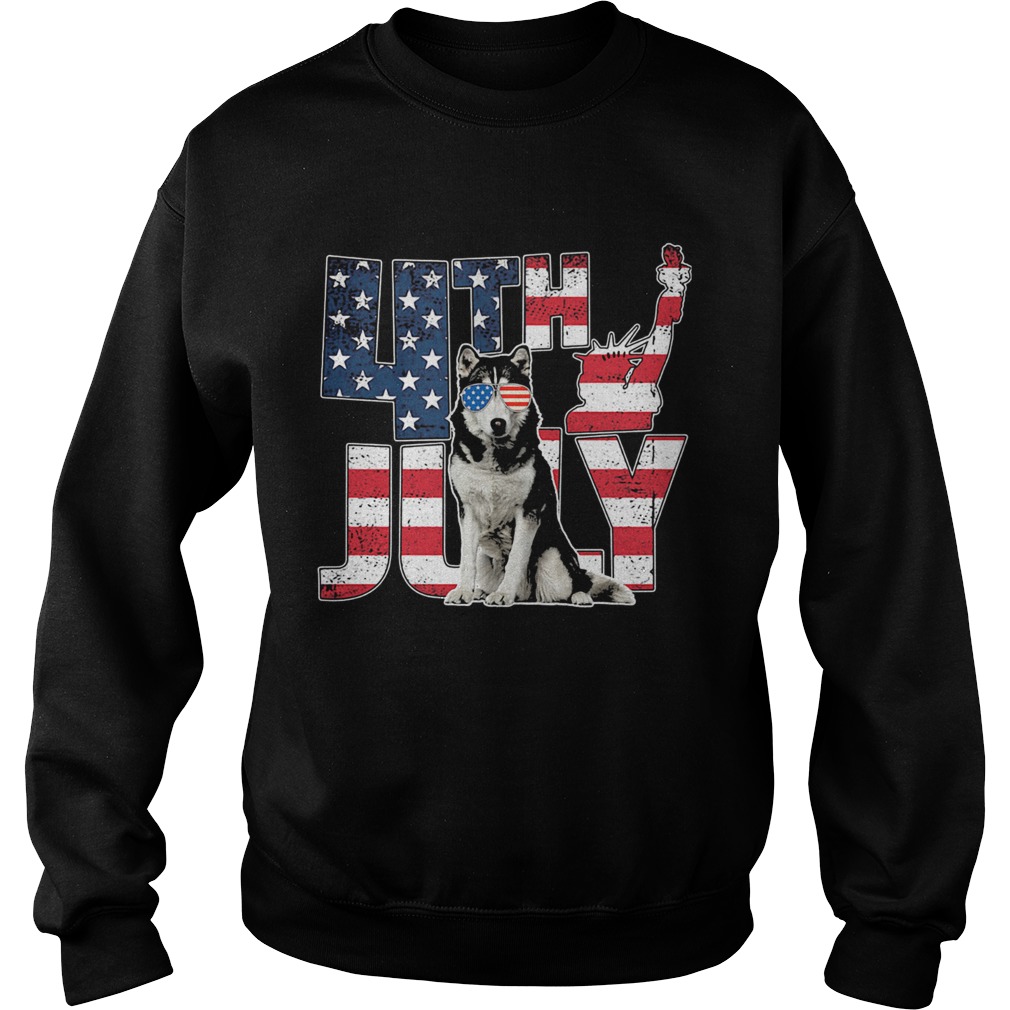 Alaska 4th July Dog American Flag Sweatshirt