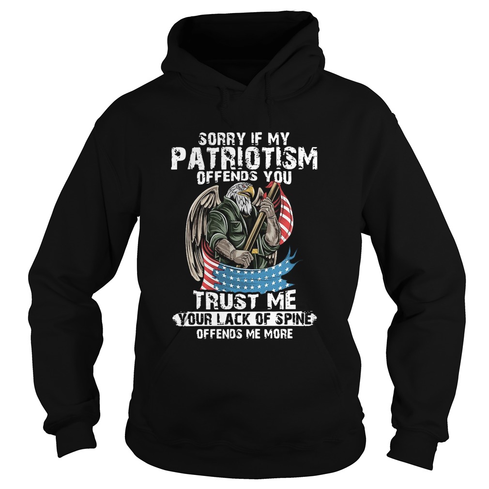 American Eagle Sorry If My Patriotism Offends You Trust Me Your Lack Of Spine Offends Me More  Hoodie