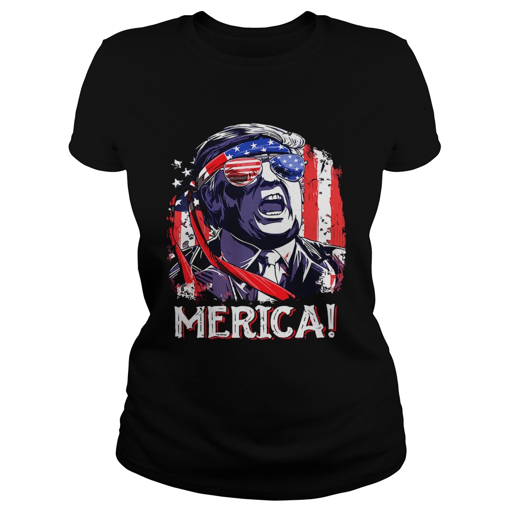 American Flag Trump Merica  Classic Ladies