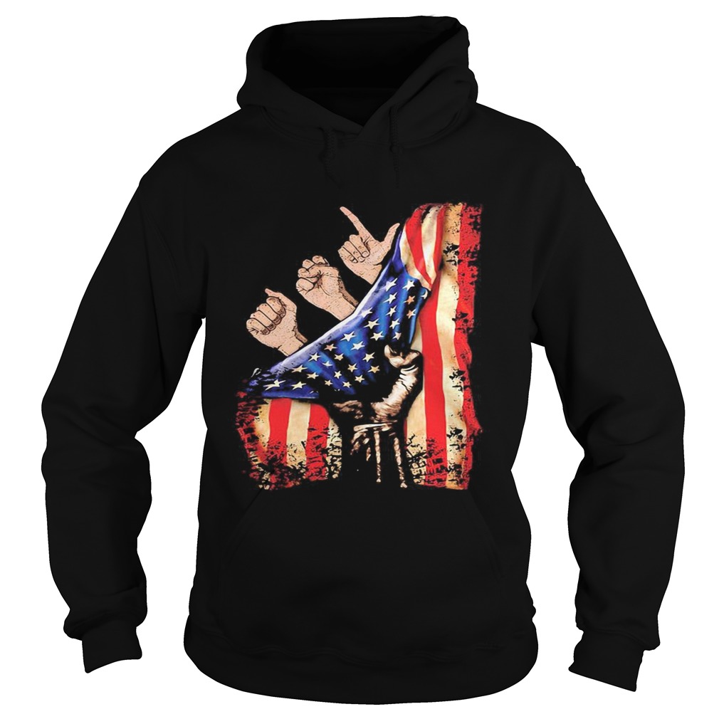 American Sign Language hand American flag veteran Independence day Hoodie