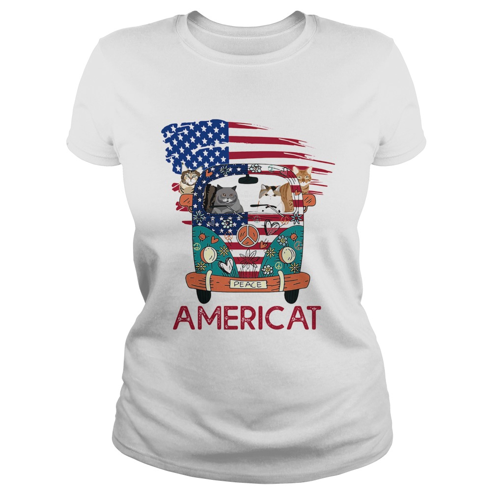 Americat Car American Flag Independence Day Classic Ladies