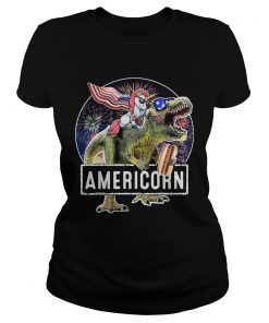 Americorn Unicorn Dinosaurs Sandwich American Flag Independence Day  Classic Ladies