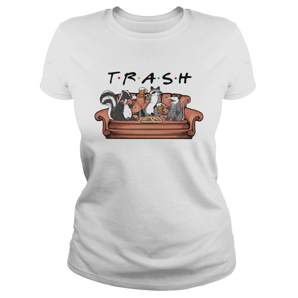 Animal Trash beer and eat pizza on sofa Classic Ladies