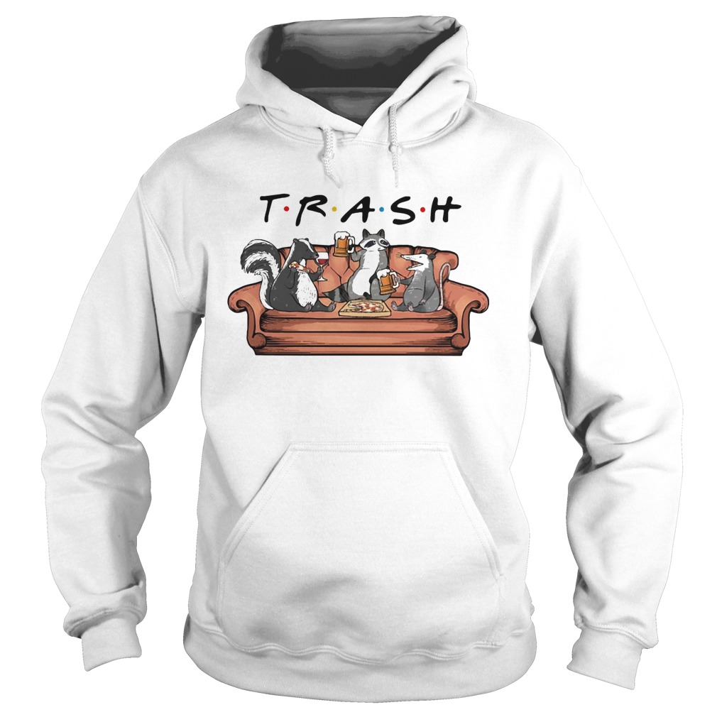 Animal Trash beer and eat pizza on sofa Hoodie