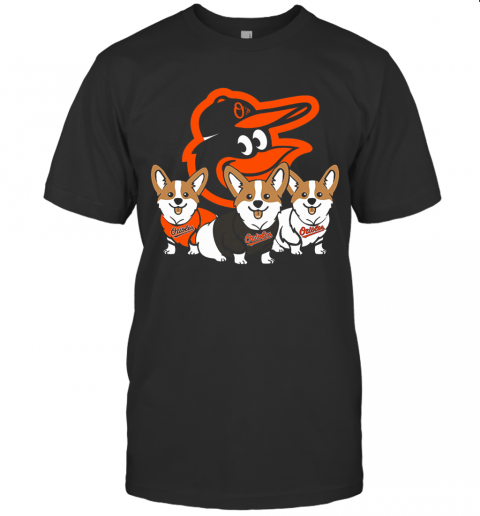 Baltimore Orioles Baseball Fans And Cute Corgi Dog Lovers T-Shirt