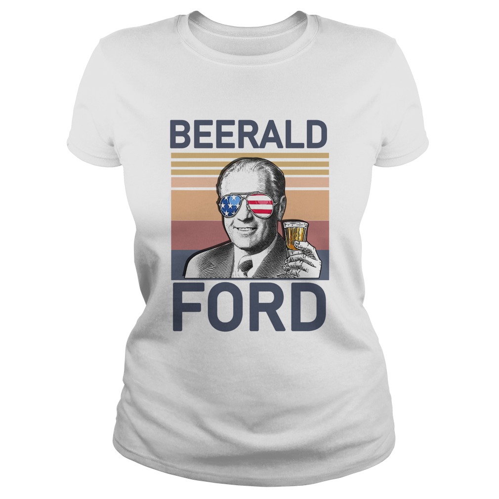 Beerald Ford Drink Beer The 4th Of July Vintage Classic Ladies