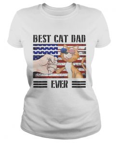 Best cat dad ever American flag veteran Independence Day vintage  Classic Ladies