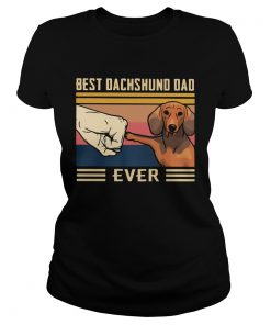 Best dachshund dad ever happy fathers day vintage retro  Classic Ladies