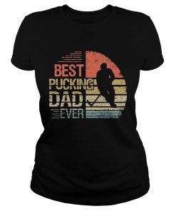 Best pucking dad ever hockey vintage retro  Classic Ladies