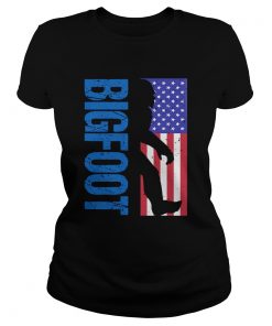 Bigfoot American flag veteran Independence Day  Classic Ladies
