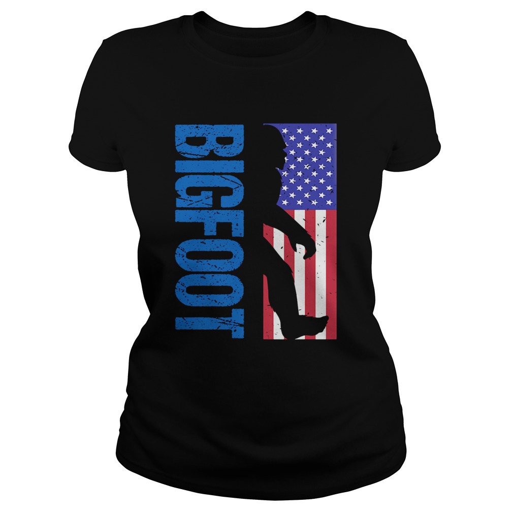 Bigfoot American flag veteran Independence Day  Classic Ladies