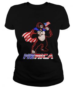 Bigfoot Happy The 4th Of July America  Classic Ladies