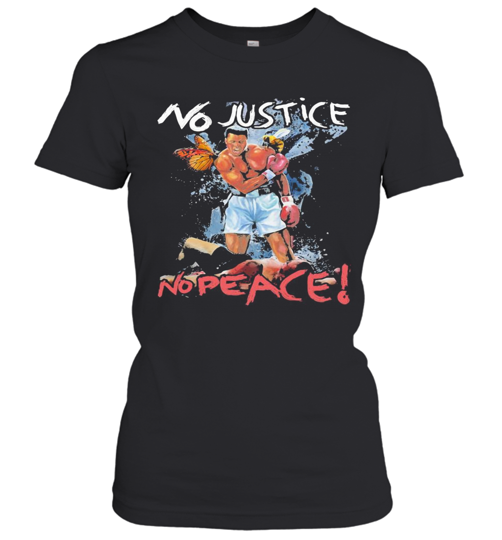 Black Leather Boxing No Justice No Peace Butterfly Bee T-Shirt Classic Women's T-shirt