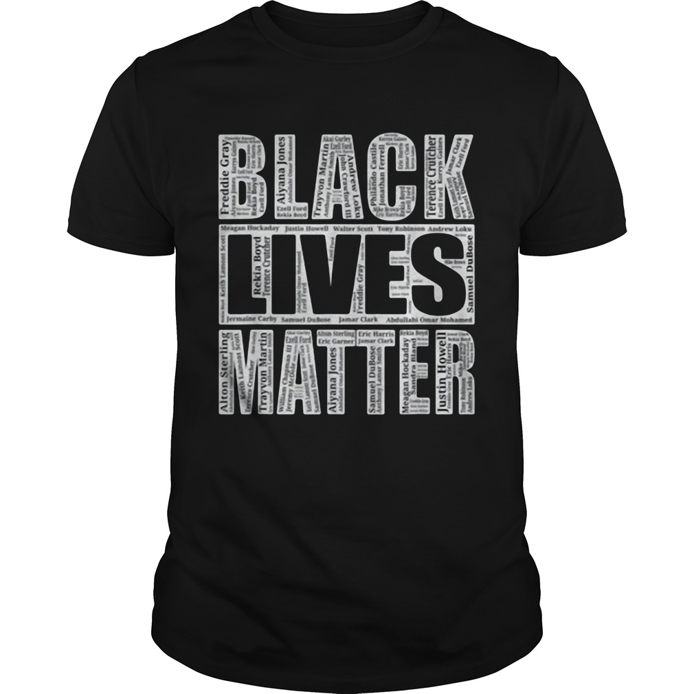 Black Lives Matter With Names Of Victims shirt