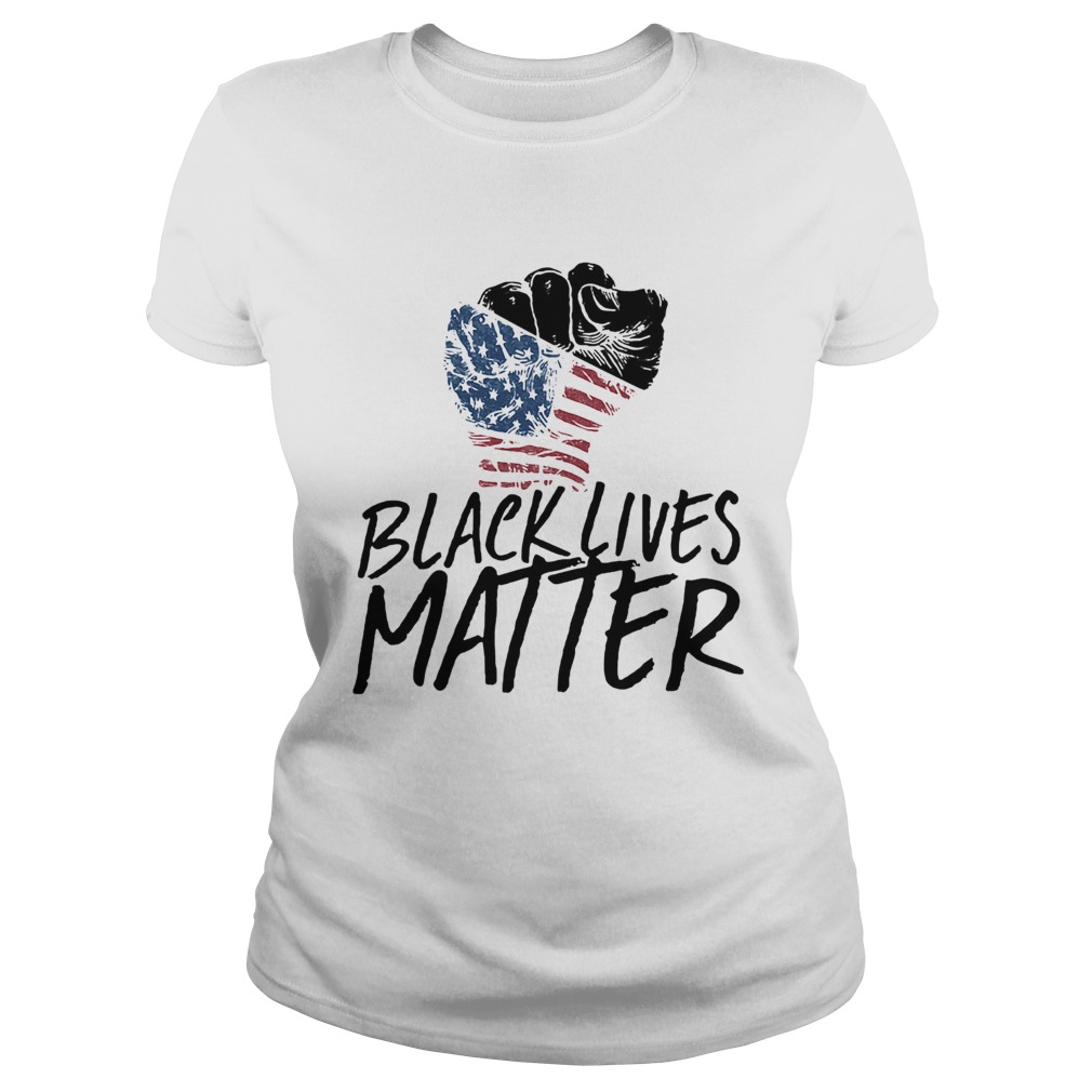 Black lives matter hand American flag veteran Independence day Classic Ladies