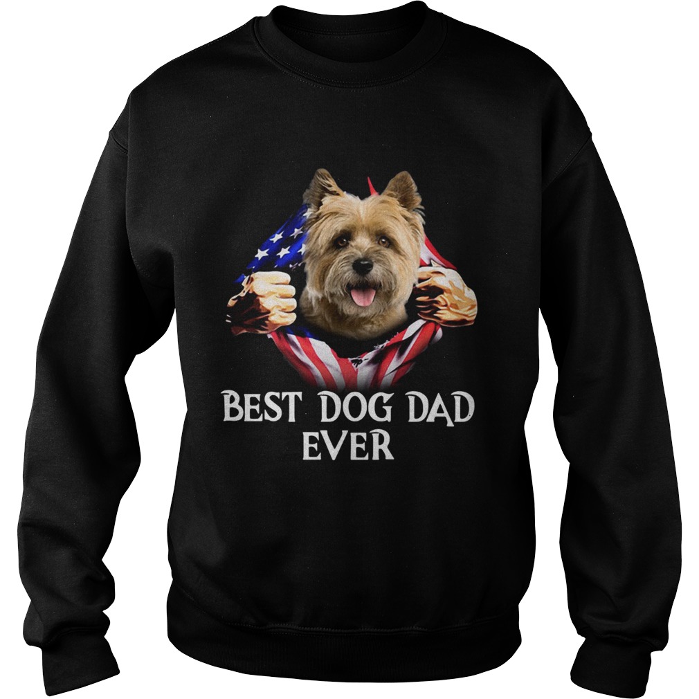 Blood Inside Me Cairn Terrier Dog American Flag Best Dog Dad Ever 2020  Sweatshirt